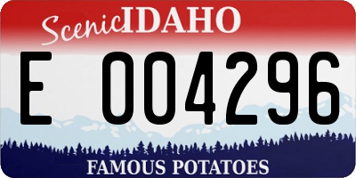 ID license plate E004296