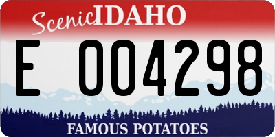 ID license plate E004298