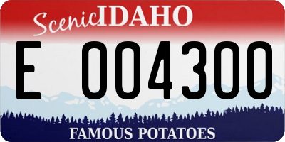 ID license plate E004300