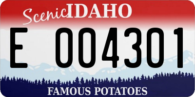 ID license plate E004301