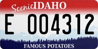 ID license plate E004312