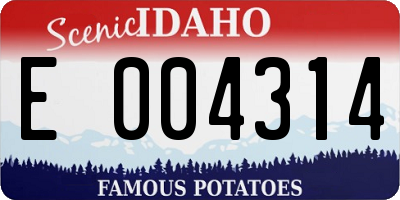 ID license plate E004314
