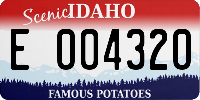 ID license plate E004320