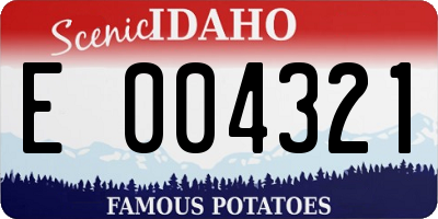 ID license plate E004321