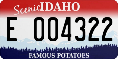 ID license plate E004322