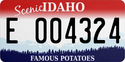ID license plate E004324