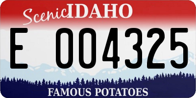 ID license plate E004325