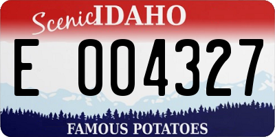ID license plate E004327
