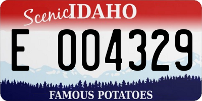 ID license plate E004329