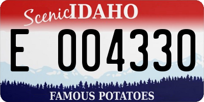 ID license plate E004330