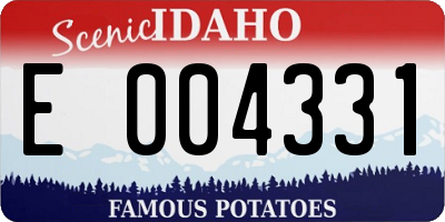 ID license plate E004331