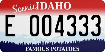 ID license plate E004333