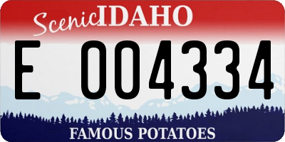 ID license plate E004334