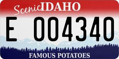 ID license plate E004340