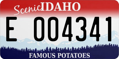 ID license plate E004341