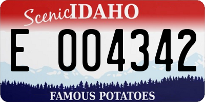 ID license plate E004342