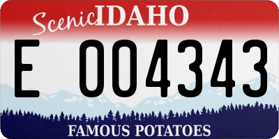 ID license plate E004343