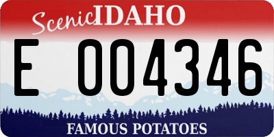 ID license plate E004346