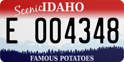 ID license plate E004348