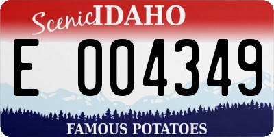 ID license plate E004349