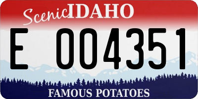 ID license plate E004351