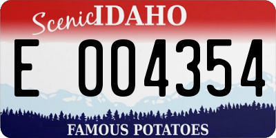 ID license plate E004354