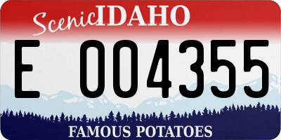 ID license plate E004355