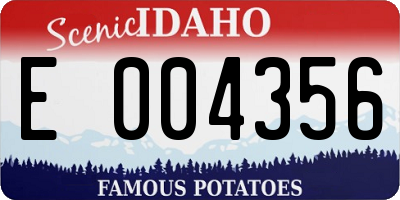 ID license plate E004356
