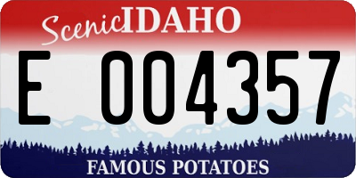 ID license plate E004357