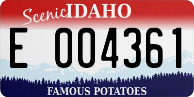 ID license plate E004361