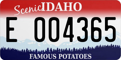 ID license plate E004365