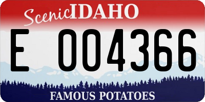 ID license plate E004366