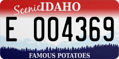 ID license plate E004369