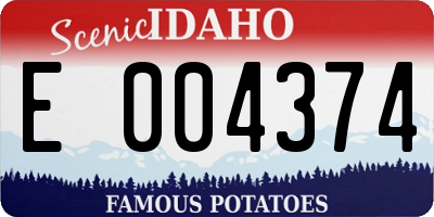 ID license plate E004374