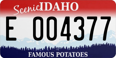 ID license plate E004377