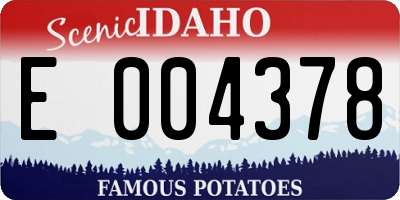 ID license plate E004378