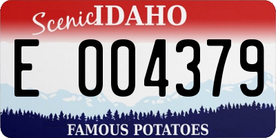 ID license plate E004379