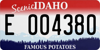 ID license plate E004380