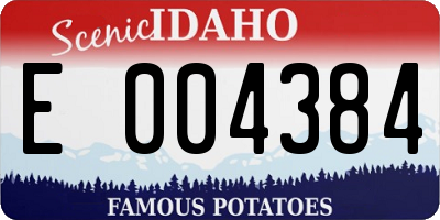 ID license plate E004384