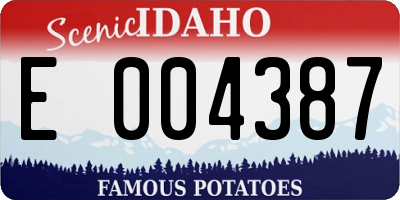 ID license plate E004387