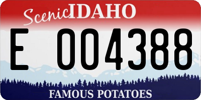 ID license plate E004388