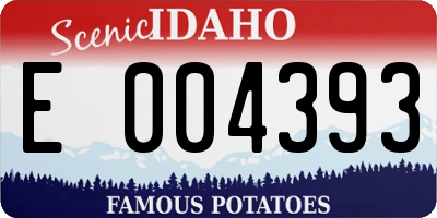 ID license plate E004393