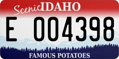 ID license plate E004398