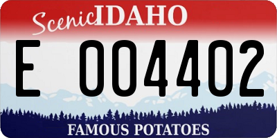 ID license plate E004402