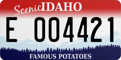 ID license plate E004421