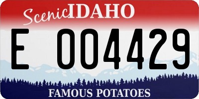 ID license plate E004429