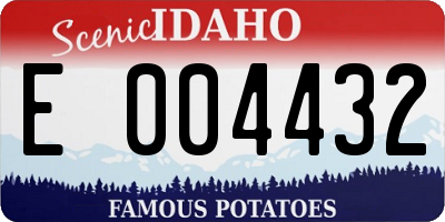 ID license plate E004432