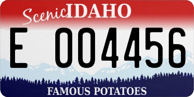 ID license plate E004456