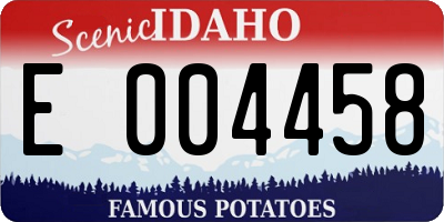 ID license plate E004458