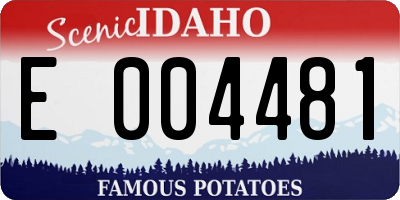 ID license plate E004481